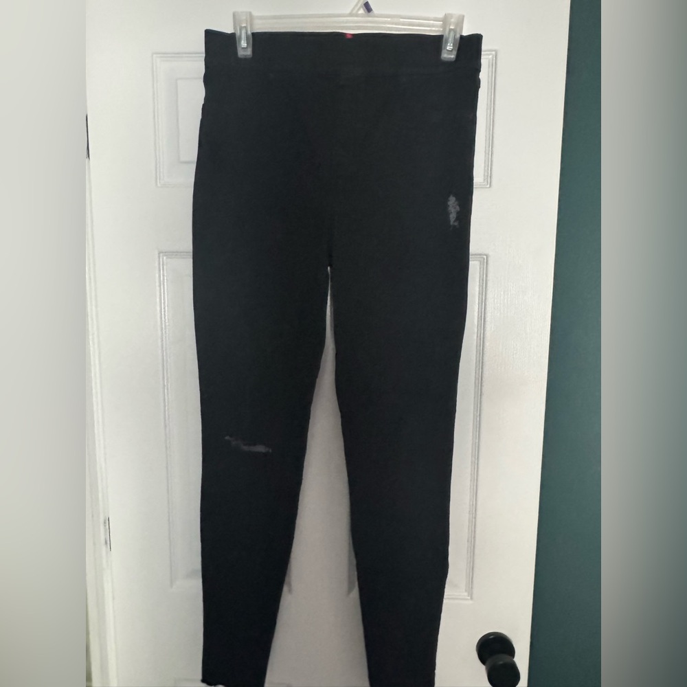 Spanx Black Distressed Jeggings